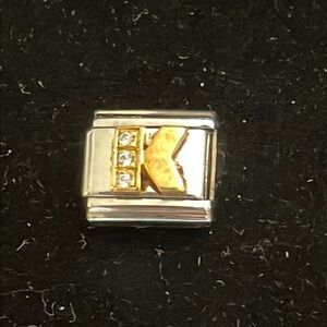 Nomination K Initial Rhinestone Y2K Bracelet Charm